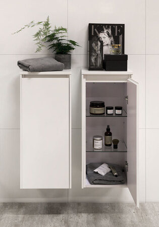 Lc Veggskap M. 158, 350D, H838, Hvit Matt